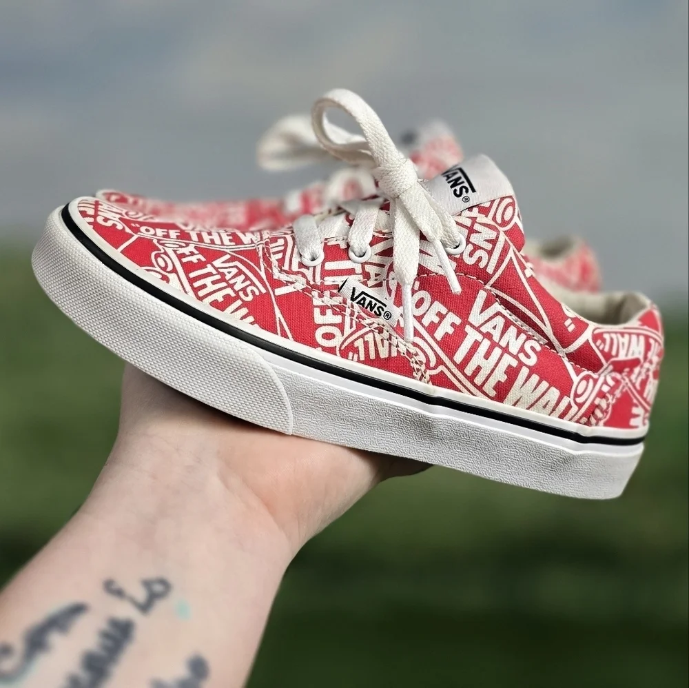 Vans | All Over Logo laced cotton canvas casual skate sneakers \ youth \ unisex